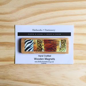 Animal Print Mix - Long Wooden Magnet - Shelworks Stationery