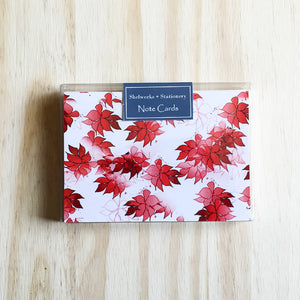 Flowers in Red - Box Set of 8 Note Cards - Shelworks Stationery