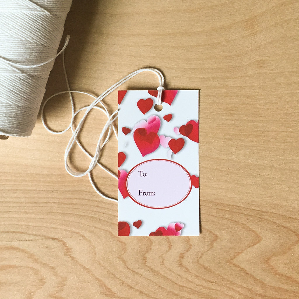 Red Hearts - Set of 6 Gift Tags - Shelworks Stationery