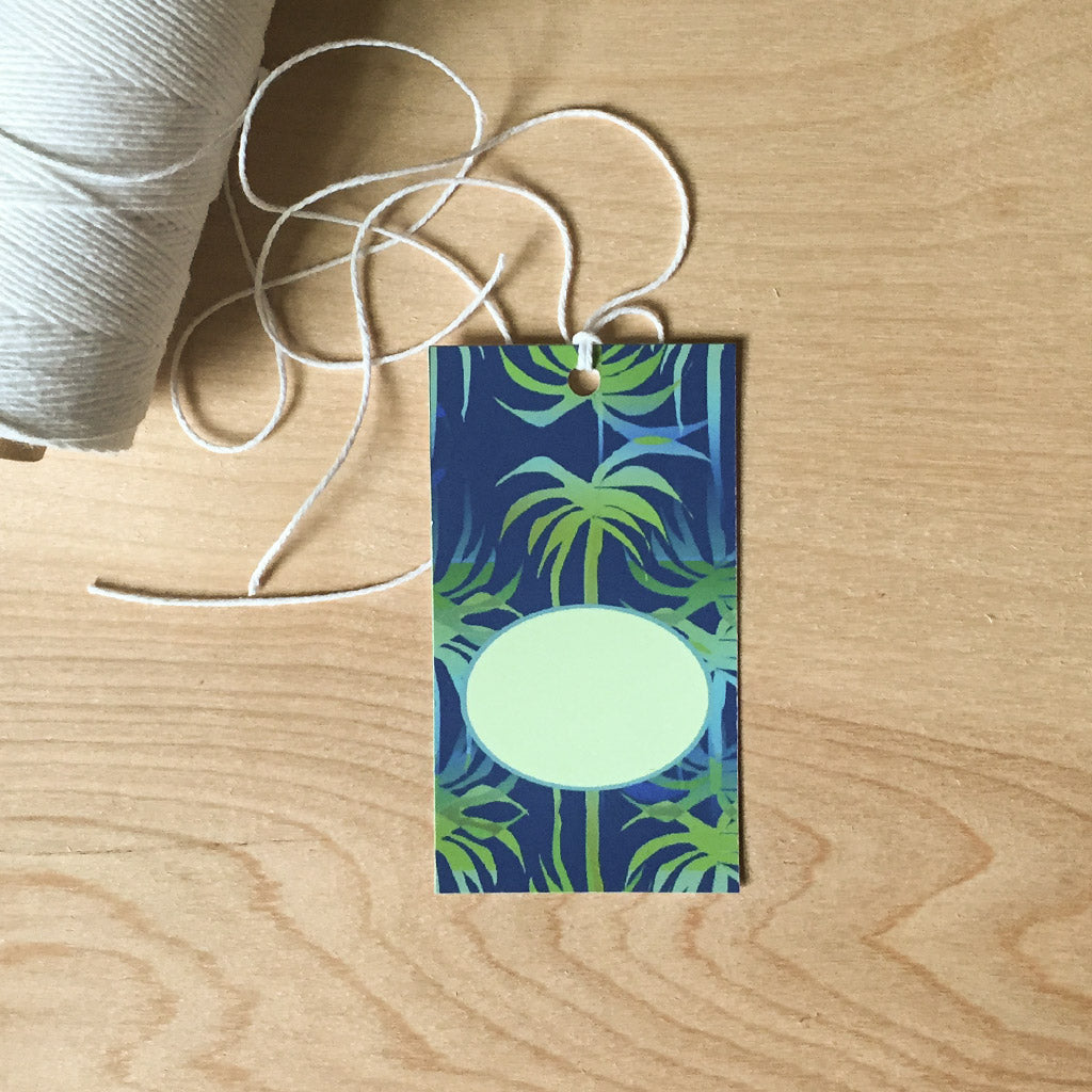 Midnight Palms - Set of 6 Gift Tags - Shelworks Stationery
