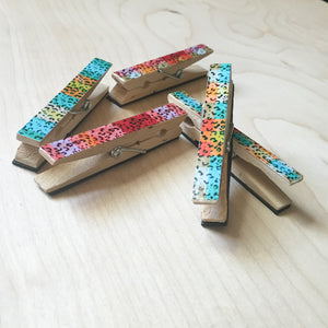 Multi Color Animal Print - Magnetic Memo Clips - Set of 5 - Shelworks Stationery