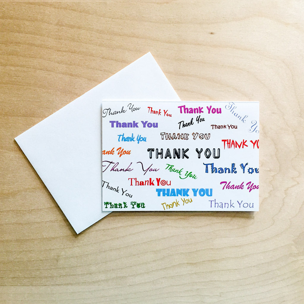 Multi Thank You - Box Set of 8 - Thank You Cards - Shelworks Stationery