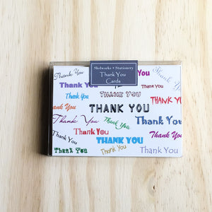 Multi Thank You - Box Set of 8 - Thank You Cards - Shelworks Stationery