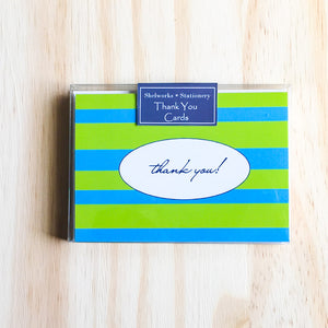 Stripes - Box Set of 8 -Thank You Cards - Shelworks Stationery