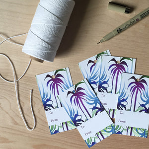 Tropical Palm Mix - Set of 6 Gift Tags - Shelworks Stationery