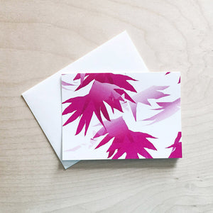 Fuchsia Leaves - Box Set of 8 Note Cards - Shelworks Stationery