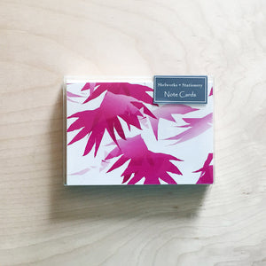 Fuchsia Leaves - Box Set of 8 Note Cards - Shelworks Stationery