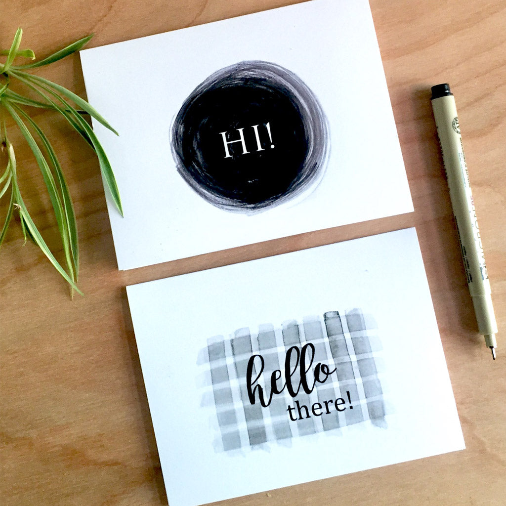 Hello Assorted Card Pack - Box Set of 8 - Shelworks Stationery