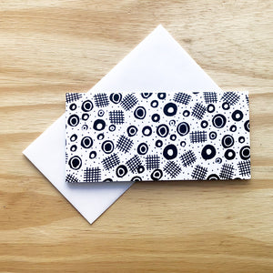 Circles and Grids Long Note Card - Shelworks Stationery