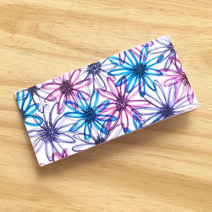 Multi-color Flowers Long Note Card - Shelworks Stationery