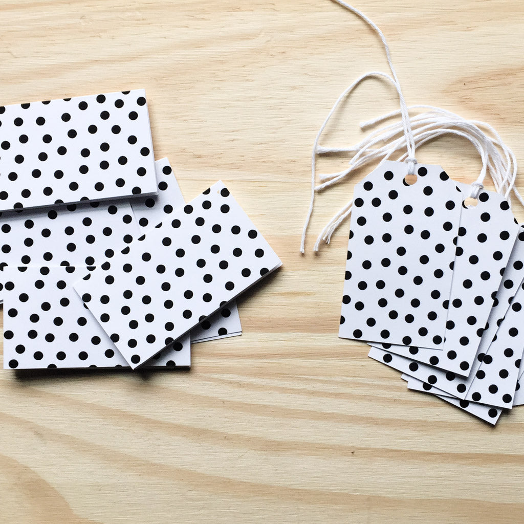 Polka Dots - Mini Cards & Gift Tags Set - Set of 6 Each - Shelworks Stationery