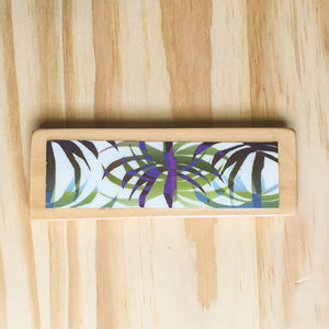 Tropical Palm Mix - Long Wooden Magnet - Shelworks Stationery