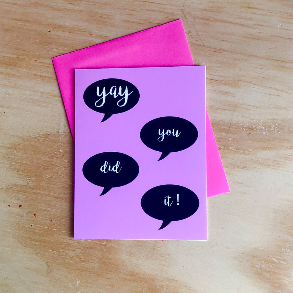 Yay You Did It! Greeting card-Lavender - Shelworks Stationery