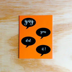 Yay You Did It! Greeting card-Orange - Shelworks Stationery