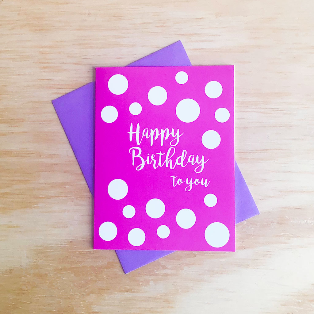 Polka Dot Happy Birthday Card - Shelworks Stationery